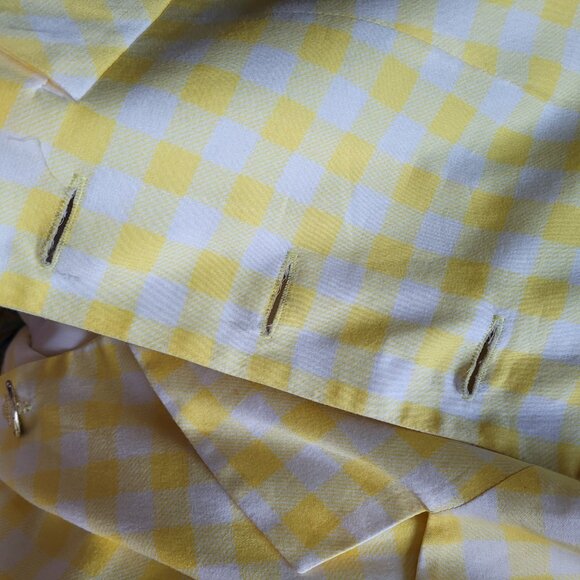 Marina Sitbon for Kamosho Paris Yellow Gingham Cropped Jacket 1980s Vintage - Picture 10 of 16